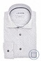 Ledûb Fine Texture Allover Dotted Fantasy Pattern Overhemd Wit-Donker Blauw