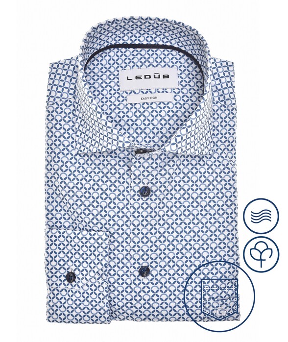 Ledûb Geometric Circles of Style Overhemd Blauw