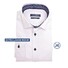 Ledûb Geometric Tiling Contrast Long Sleeve Semi-Spread Modern Fit Overhemd Wit