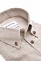 Ledûb Herringbone Fine Pattern Button-Down Overhemd Licht Bruin