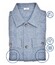 Ledûb Herringbone Flanel Overshirt Midden Blauw