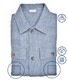 Ledûb Herringbone Flanel Overshirt Midden Blauw
