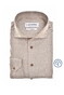 Ledûb Herringbone Subtle Dot Flanel Overhemd Licht Bruin