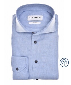 Ledûb Herringbone Subtle Dot Flannel Shirt Light Blue
