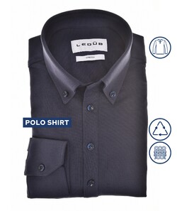 Ledûb Jersey Stretch Elegance Poloshirt Donker Blauw