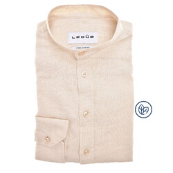 Ledûb Linen Blend Slim Casual Shirt Light Sand