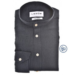 Ledûb Linen Blend Slim Casual Shirt Navy
