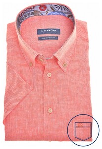 Ledûb Linen-Cotton Blend Faschion Collar Overhemd Rood
