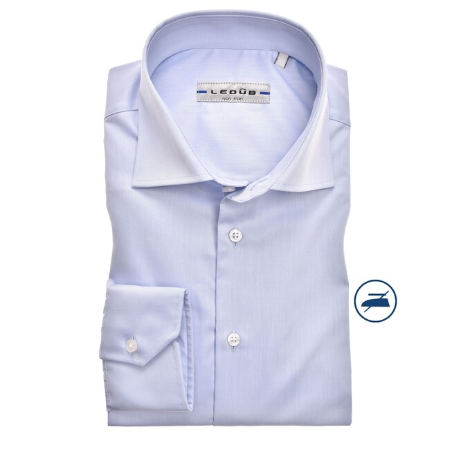 Ledûb Long Sleeve Non Iron Slim Fit Overhemd Licht Blauw