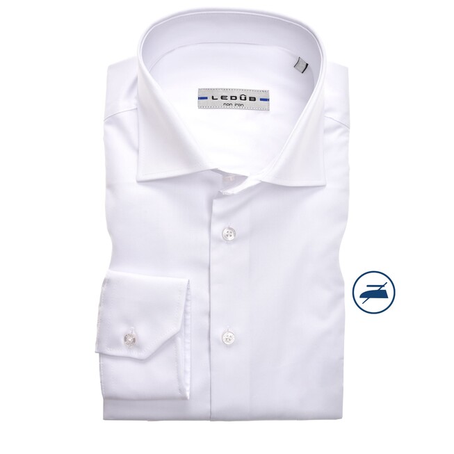 Ledûb Long Sleeve Non Iron Slim Fit Overhemd Wit