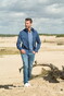 Ledûb Long Sleeve Stretch Double Chest Pocket Overshirt Donker Blauw