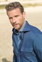 Ledûb Long Sleeve Stretch Double Chest Pocket Overshirt Donker Blauw
