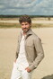 Ledûb Long Sleeve Stretch Double Chest Pocket Overshirt Midden Bruin