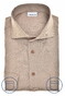 Ledûb Long Sleeve Stretch Double Chest Pocket Overshirt Midden Bruin