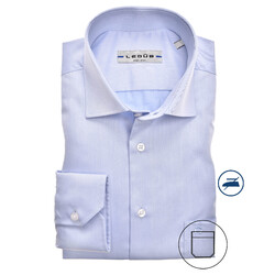 Ledûb Longer Sleeve Modern Fit Overhemd Licht Blauw
