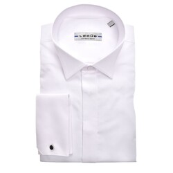 Ledûb Longer Sleeve Smoking Modern Fit Overhemd Wit
