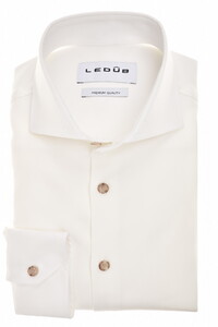 Ledûb Modern Fine Quality Wide-Spread Stretch Shirt White