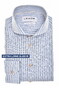Ledûb Modern Linnen Look Pure Cotton Allover Stripe Overhemd Midden Blauw