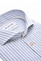 Ledûb Modern Linnen Look Pure Cotton Allover Stripe Overhemd Midden Blauw
