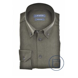 Ledûb Modern Twill Uni Overhemd Donker Groen