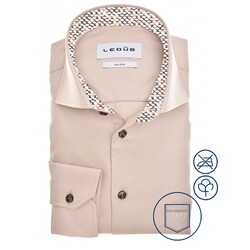 Ledûb Multitone Collar Contrast Overhemd Licht Bruin