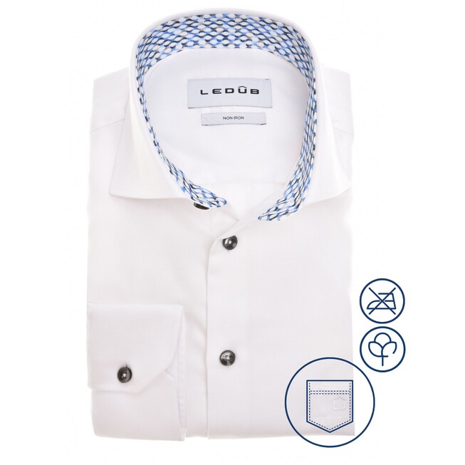 Ledûb Multitone Collar Contrast Overhemd Wit