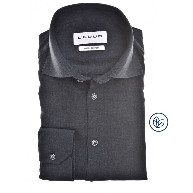 Ledûb Natural Blend Comfort Overhemd Donker Blauw