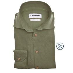 Ledûb Natural Blend Comfort Overhemd Midden Groen