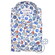 Ledûb Natural Inspired Leaf Pattern Overhemd Blauw-Rood