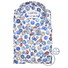 Ledûb Natural Inspired Leaf Pattern Overhemd Blauw-Rood