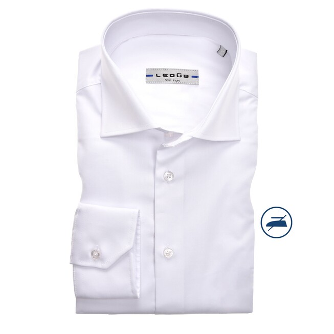Ledûb Non Iron Slim Fit Overhemd Wit