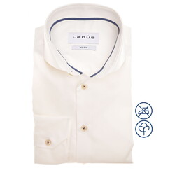 Ledûb Plain Color Non-Iron Cotton Subtle Detail Overhemd Antiekwit-Blauw
