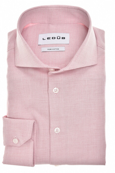 Ledûb Pure Cotton Fine Allover Pattern Overhemd Rood