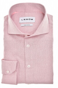 Ledûb Pure Cotton Fine Allover Pattern Shirt Red