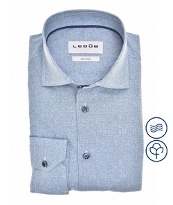 Ledûb Pure Cotton Fine Dot Sophistication Shirt Mid Blue