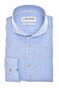 Ledûb Pure Cotton Linnen Look Subtle Contrast Details Overhemd Licht Blauw