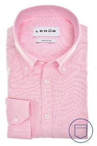 Ledûb Pure Cotton Long Sleeve Button-Down Oxford Overhemd Roze