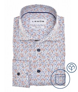 Ledûb Refined Leaf Print Shirt Overhemd Blauw-Rood