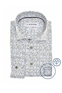 Ledûb Refined Leaf Print Shirt Overhemd Groen-Blauw