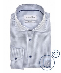Ledûb Refined Micro Pattern Overhemd Blauw