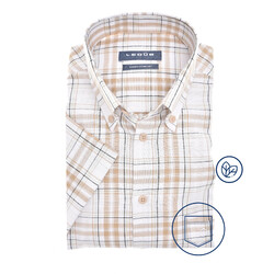 Ledûb Sandy Checkered Classic Overhemd Licht Bruin