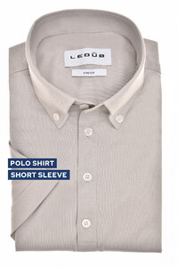 Ledûb Short Sleeve Button-Down Jersey Colored Buttons Polo Licht Grijs