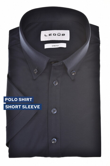 Ledûb Short Sleeve Button-Down Jersey Colored Buttons Polo Navy