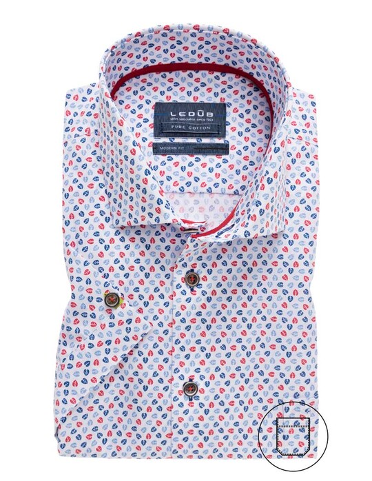Ledûb Short Sleeve Leaf Fantasy Overhemd Rood
