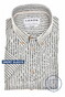 Ledûb Short Sleeve Striped Button Down Linnen Look Pure Cotton Overhemd Midden Groen