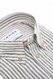 Ledûb Short Sleeve Striped Button Down Linnen Look Pure Cotton Overhemd Midden Groen