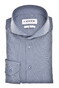Ledûb Slim Active Stretch Piqué Wide-Spread Collar Overhemd Midden Blauw