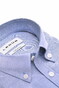 Ledûb Slim Casual Long Sleeve Button-Down Oxford Overhemd Midden Blauw