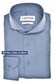 Ledûb Slim Cotton Jersey Stretch Cutaway Collar Overhemd Midden Blauw