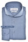 Ledûb Slim Cotton Jersey Stretch Cutaway Collar Overhemd Midden Blauw